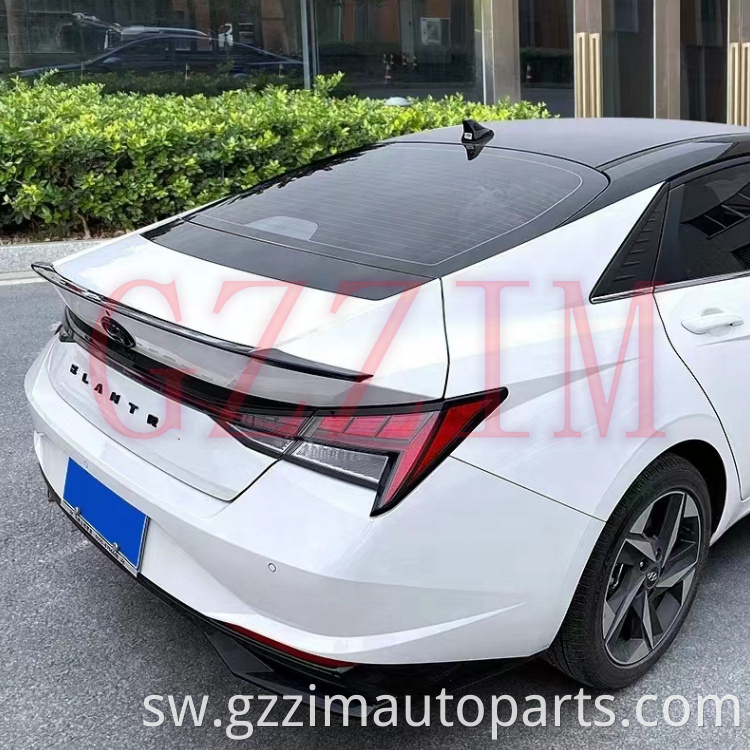 Vifaa vya nje ABS CARBON FIBER REAR Trunk Boot Wing Spoiler ya Elantra 2021-2022